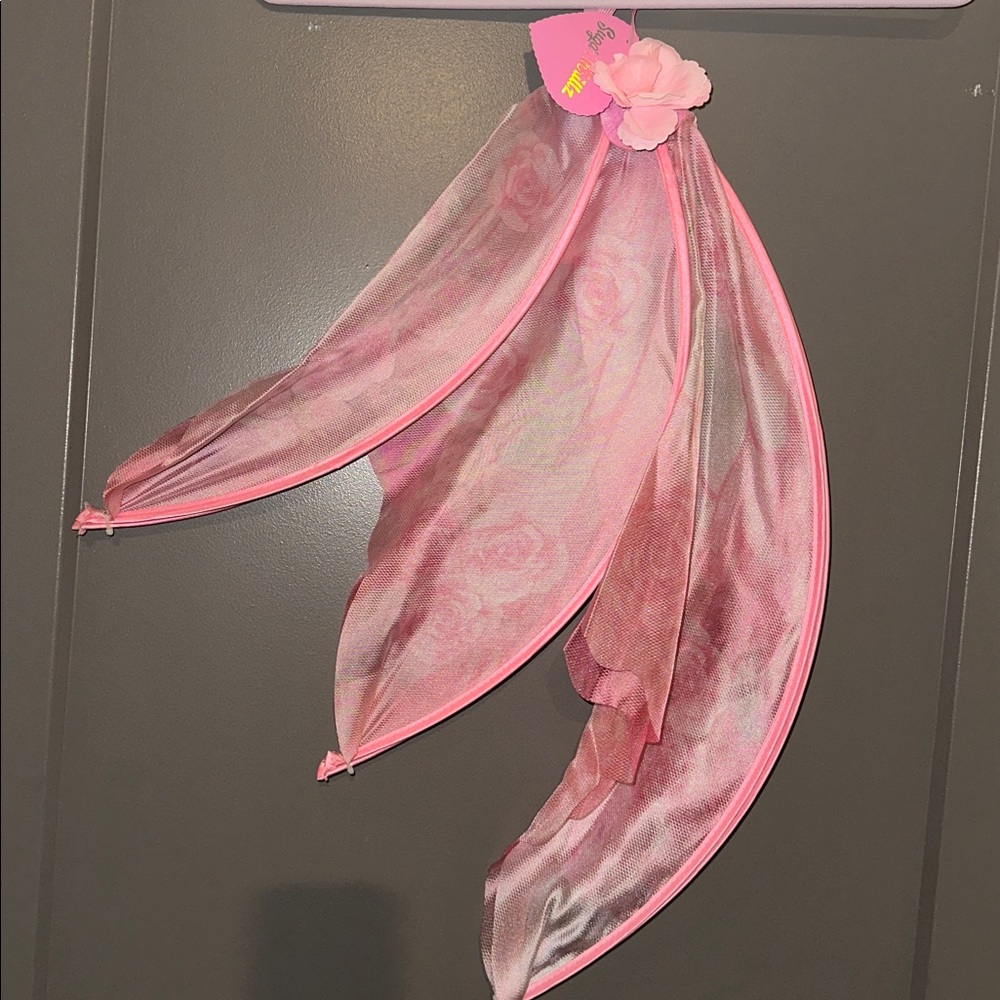Sugar Thrillz Pink Floral Fairy Wings Scarf Accessory